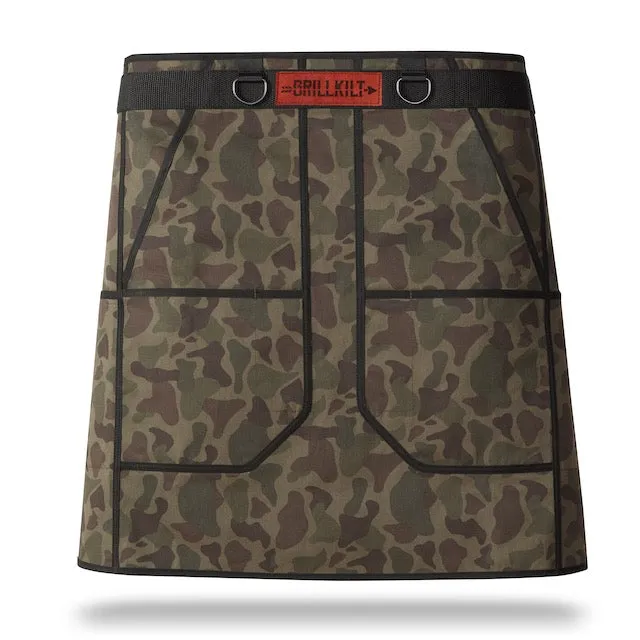 GRILLKILT | Grilling Apron With Bib | Vintage Camo