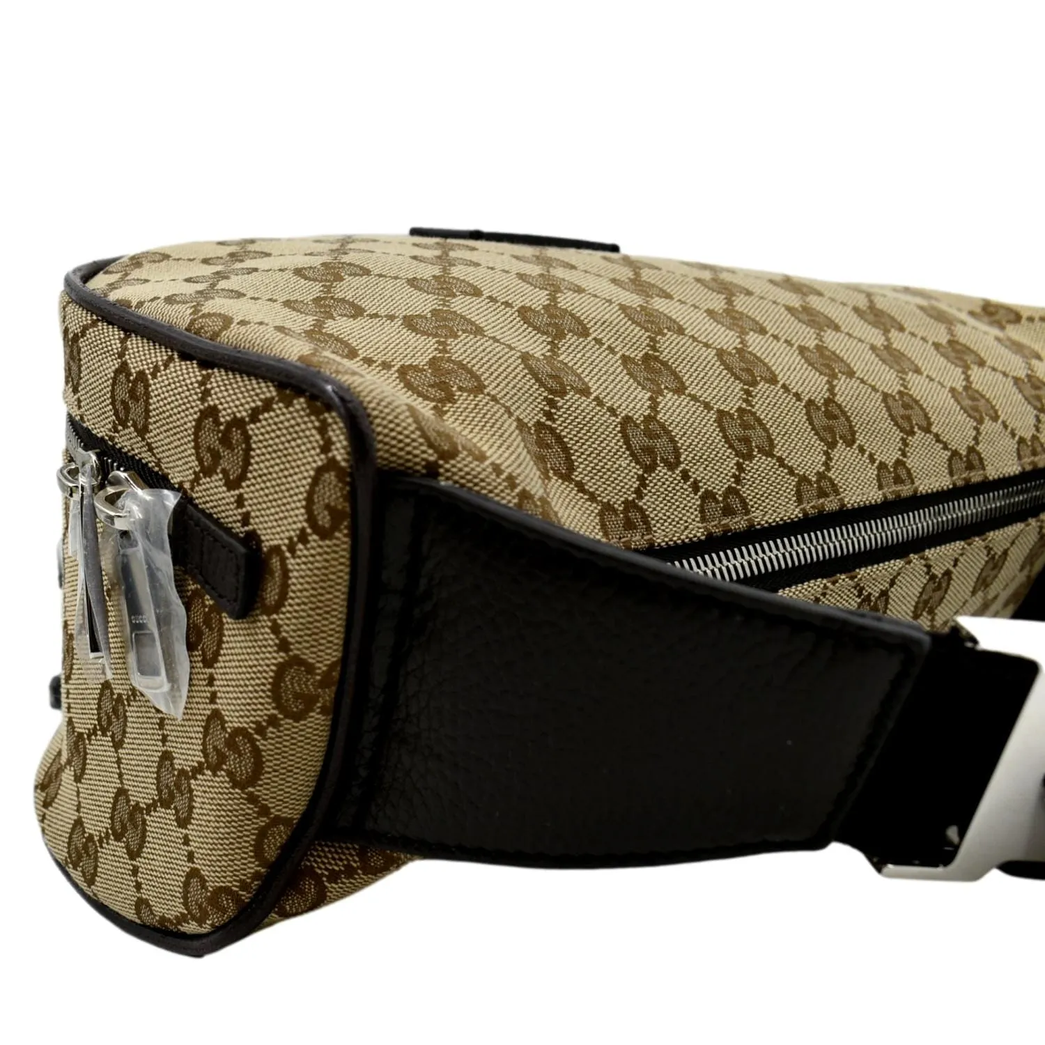 GUCCI Waist Pouch GG Canvas Belt Bag Beige 630915