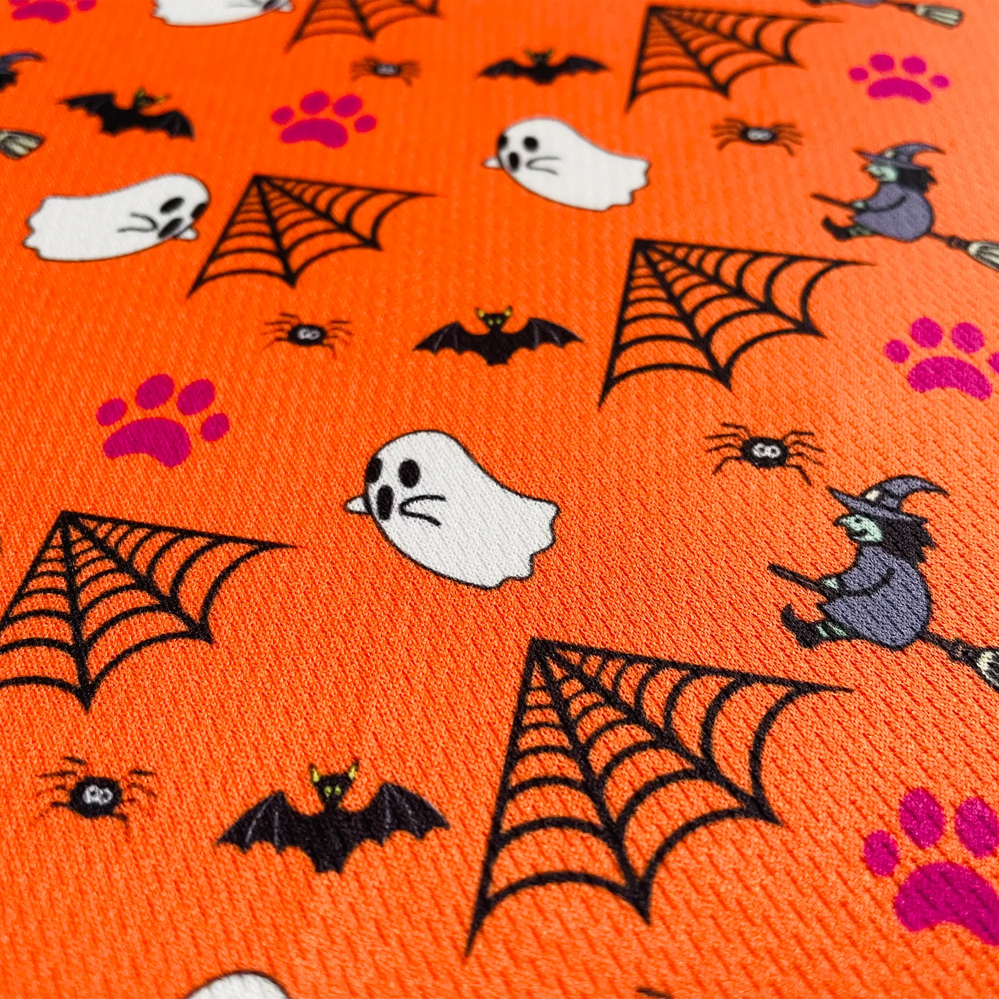 Halloween Print Orange Tie On Dog Bandana