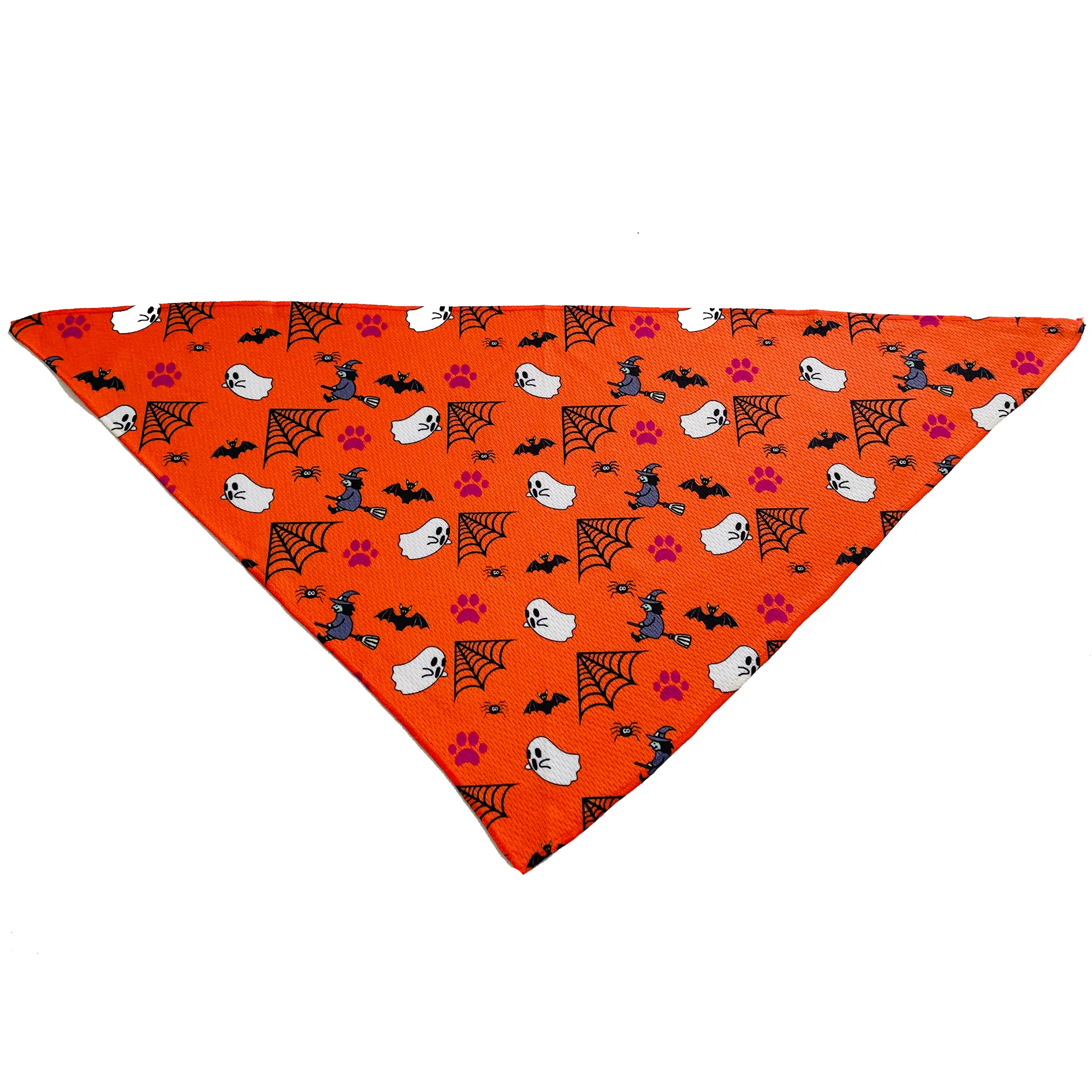 Halloween Print Orange Tie On Dog Bandana