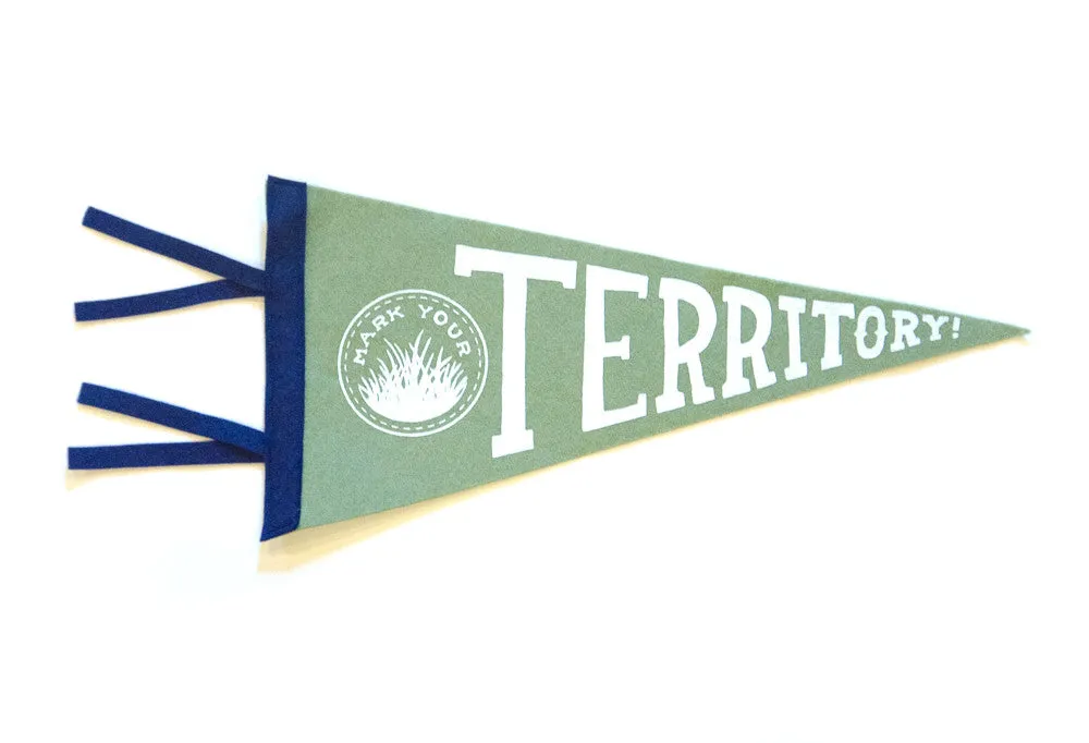 Hand Screen-Printed Wool Pennant: Mark Your Territory