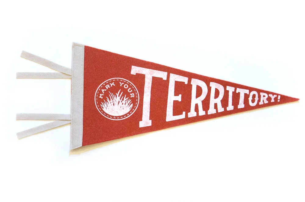 Hand Screen-Printed Wool Pennant: Mark Your Territory
