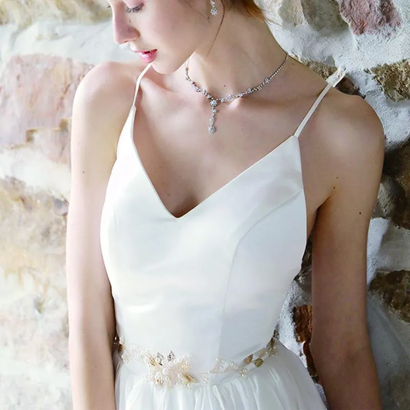 Hand-studded Sashes  Imitation Pearl Waist Chain Wedding Jewelry