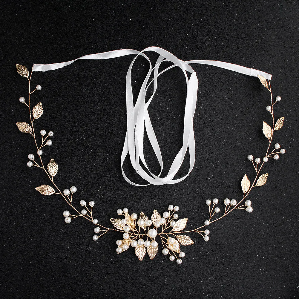 Hand-studded Sashes  Imitation Pearl Waist Chain Wedding Jewelry