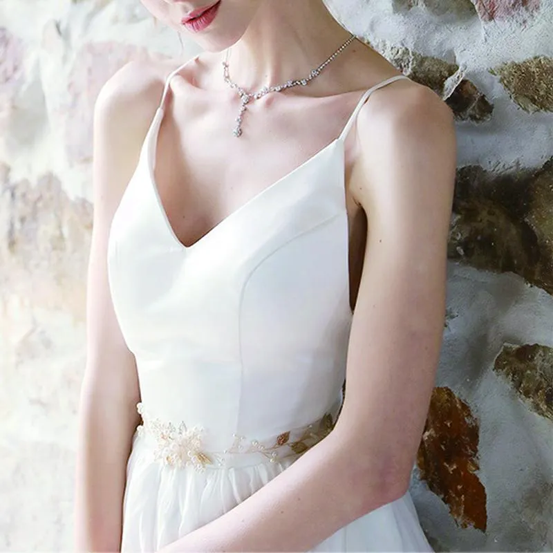 Hand-studded Sashes  Imitation Pearl Waist Chain Wedding Jewelry