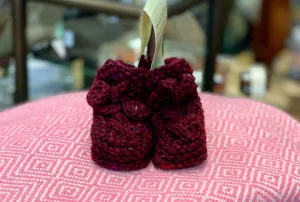 Handknit Aran Baby Booties