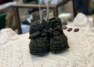 Handknit Aran Baby Booties