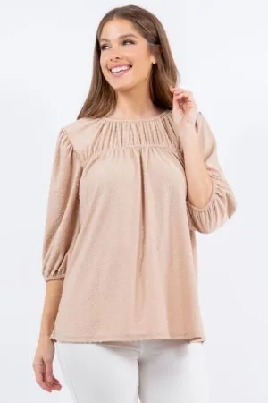 Hazel Blues® | Celeste Puff Sleeve and Bow Detail Top