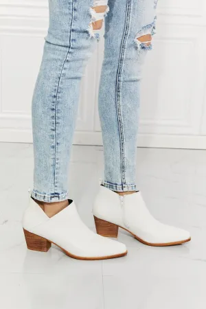 Hazel Blues® | Trust Yourself Embroidered Crossover Cowboy Bootie in White