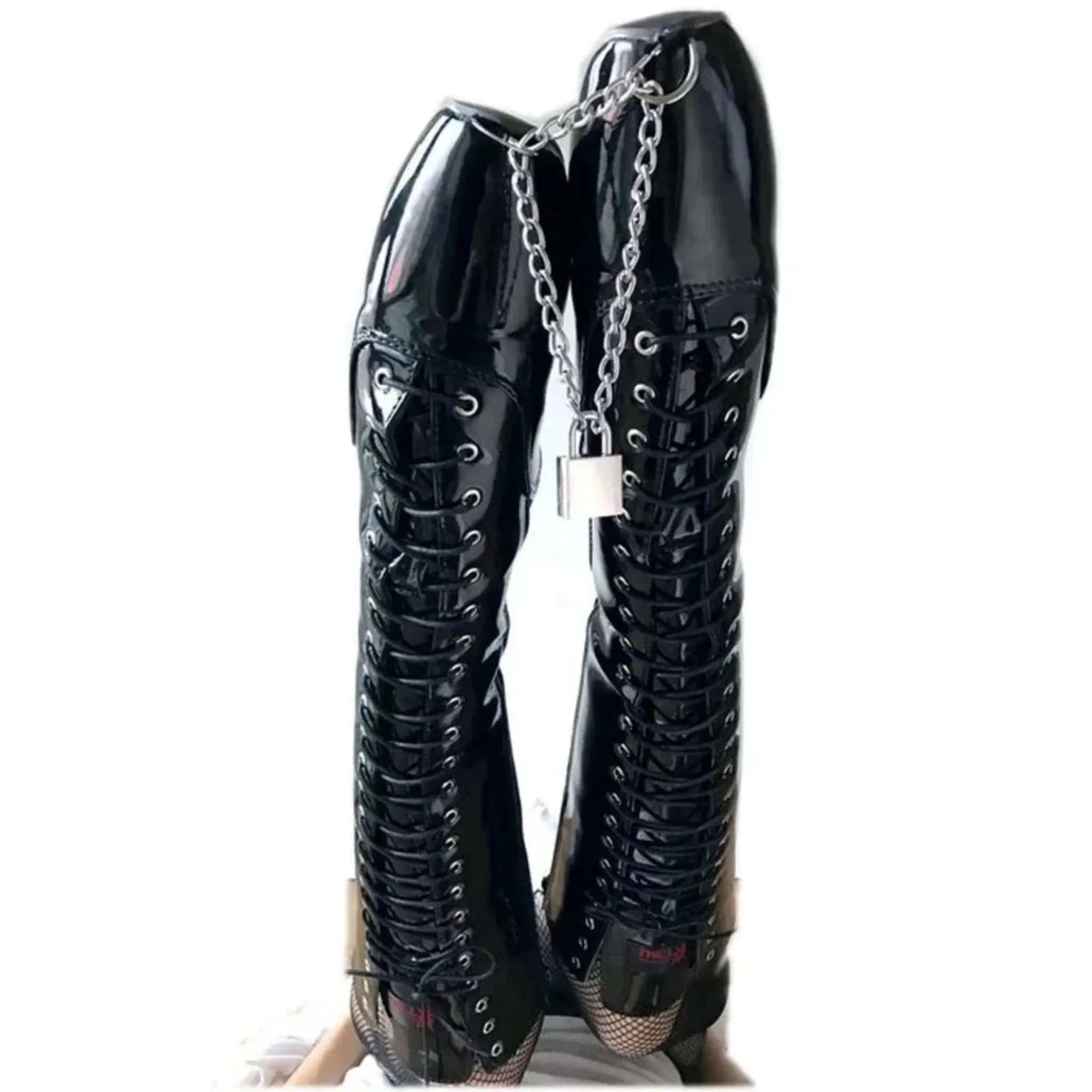 Heelless Ballet Shoe With Lockable Chain Boots