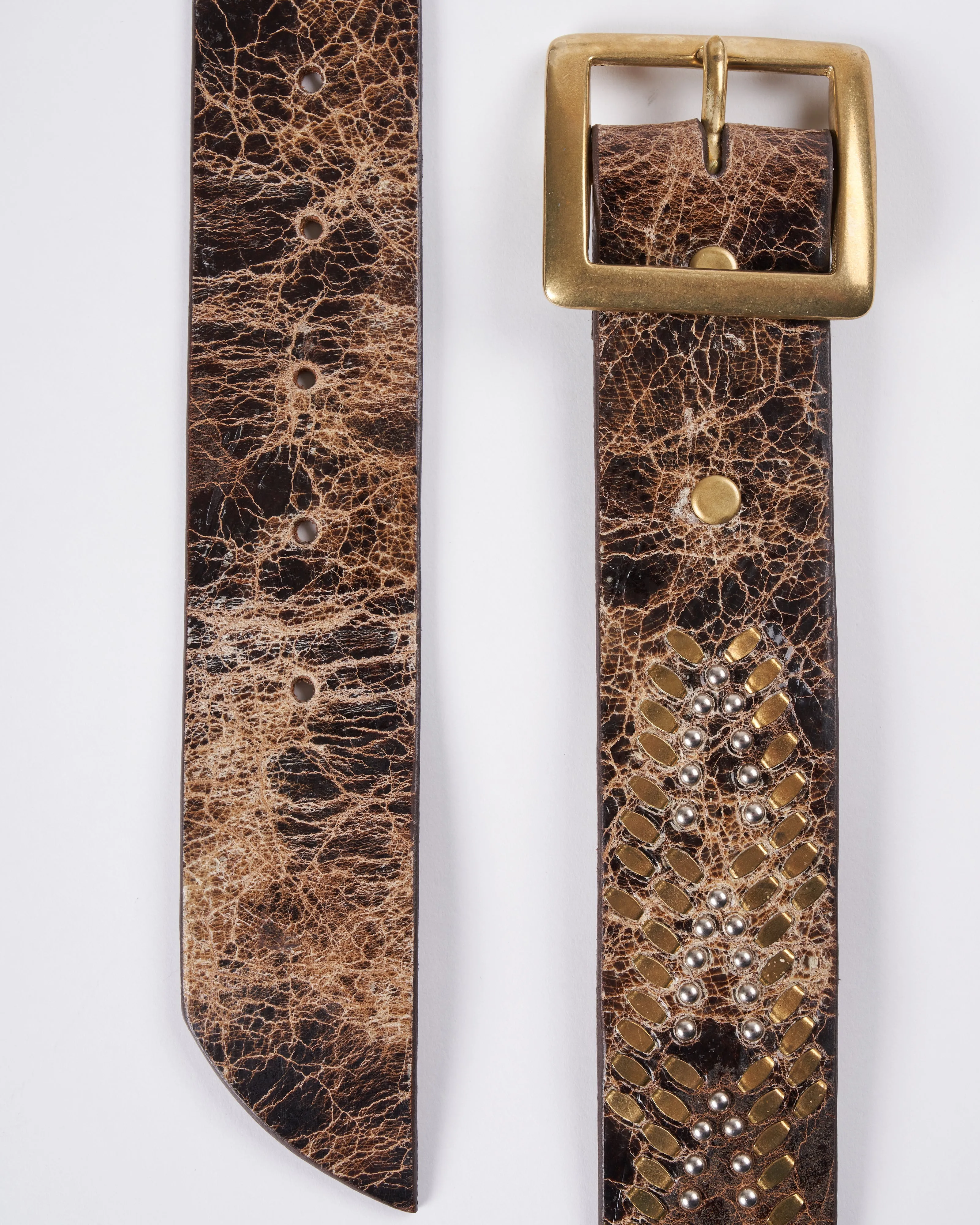hemma belt - brown el paso brass & nickel