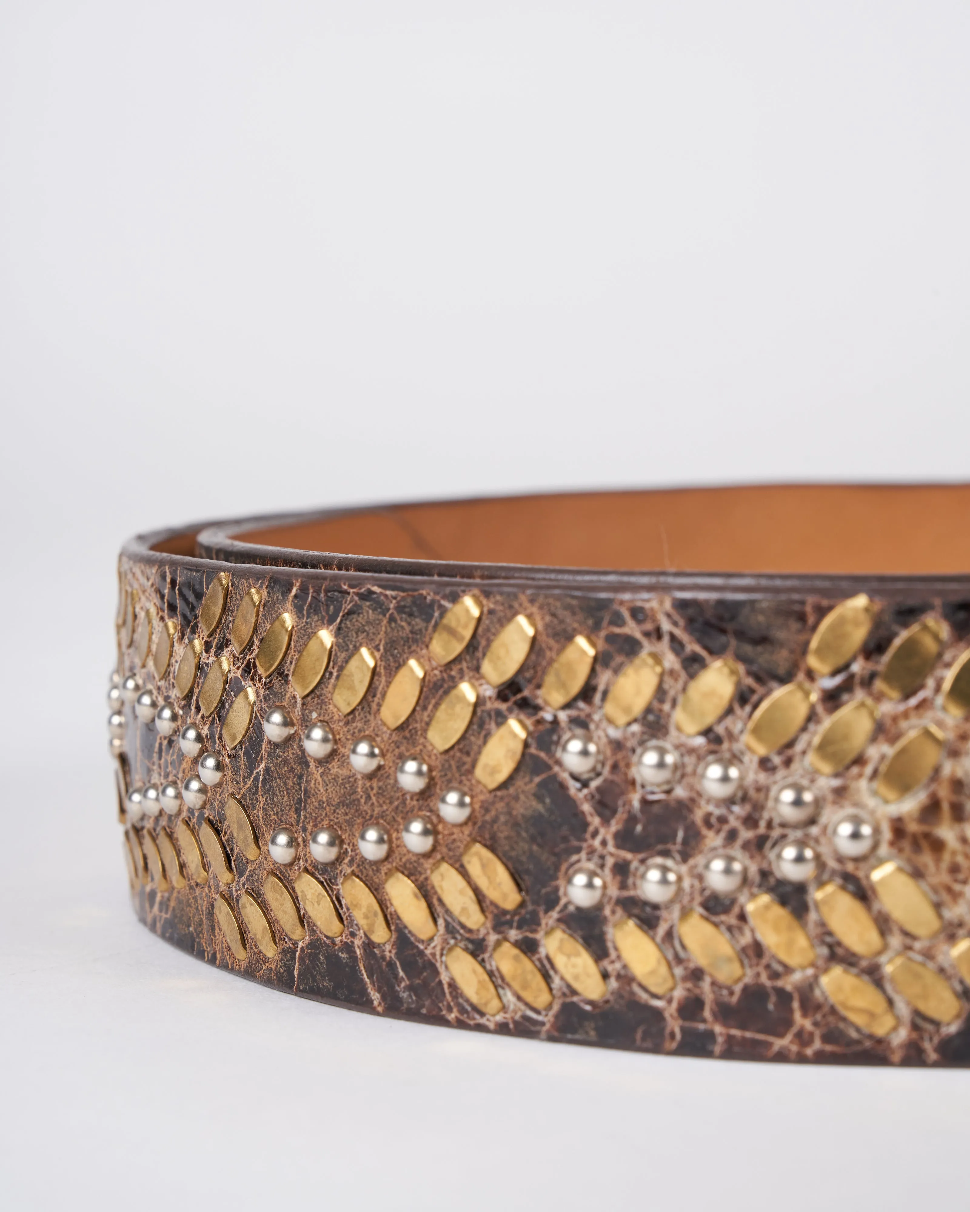 hemma belt - brown el paso brass & nickel