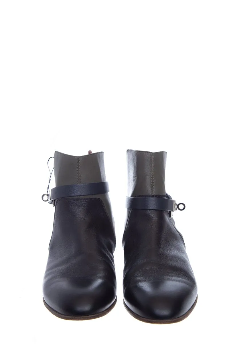 Hermès Black Tri Color Kelly Ankle Booties SZ 39