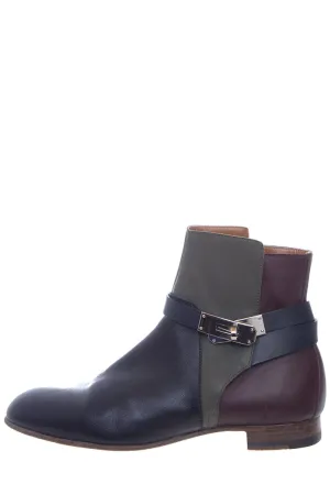 Hermès Black Tri Color Kelly Ankle Booties SZ 39