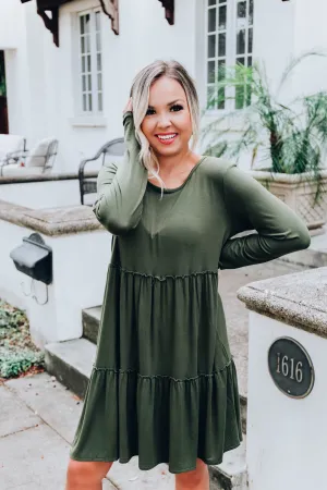 Hold The Olive Baby Doll Dress
