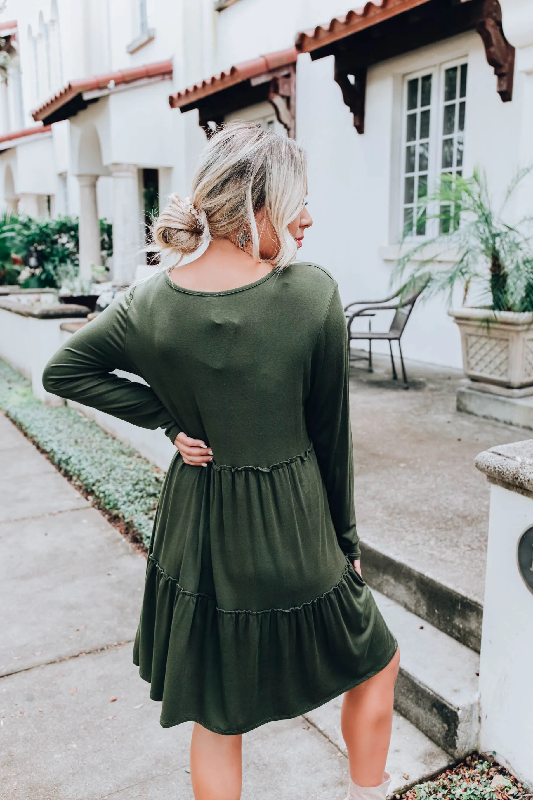 Hold The Olive Baby Doll Dress