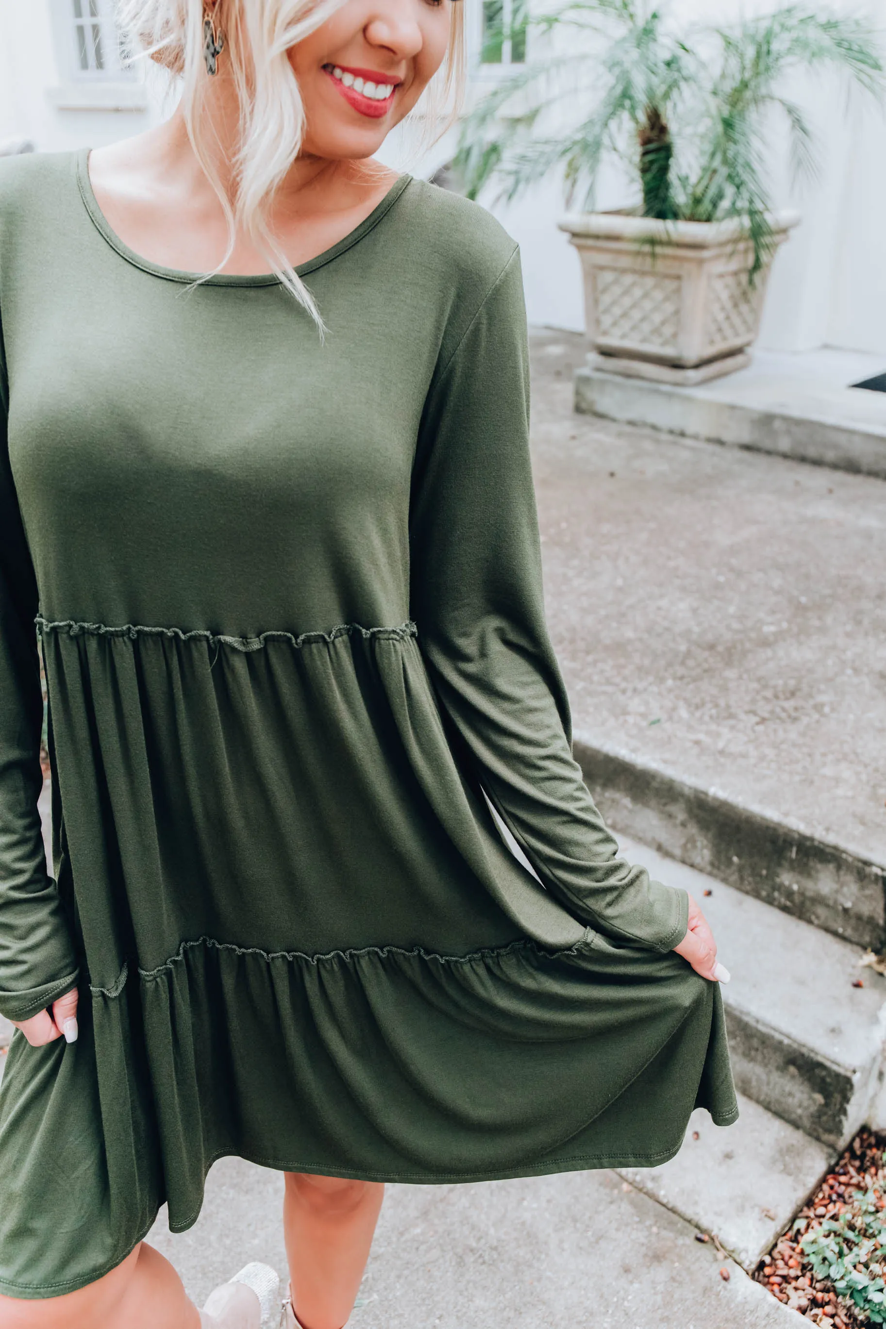 Hold The Olive Baby Doll Dress