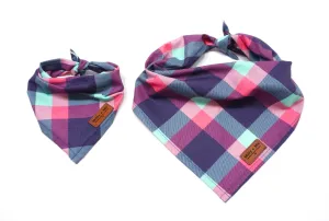 Hot Pink Midnight Plaid - Pet Bandana