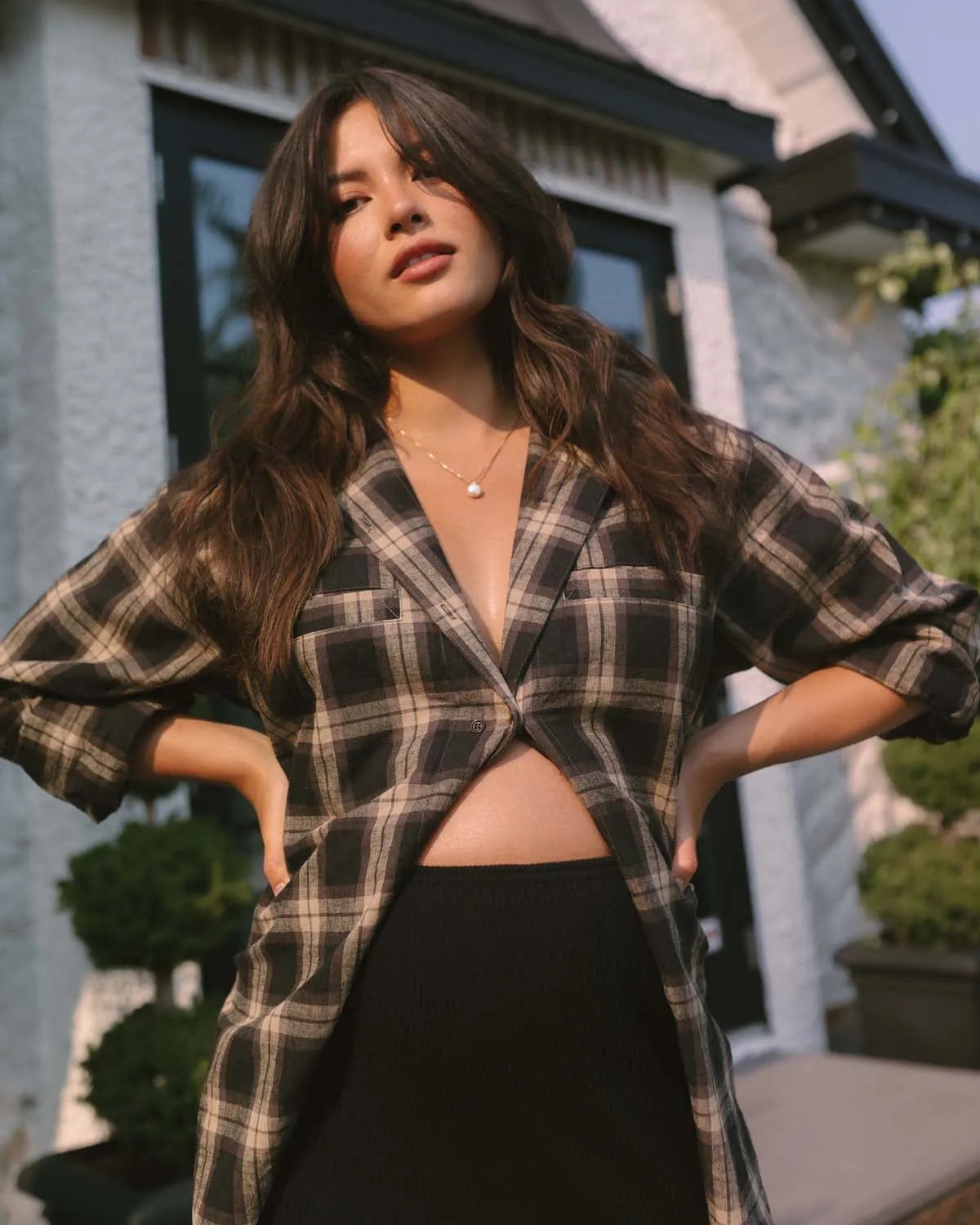 House Blouse | Espresso Plaid