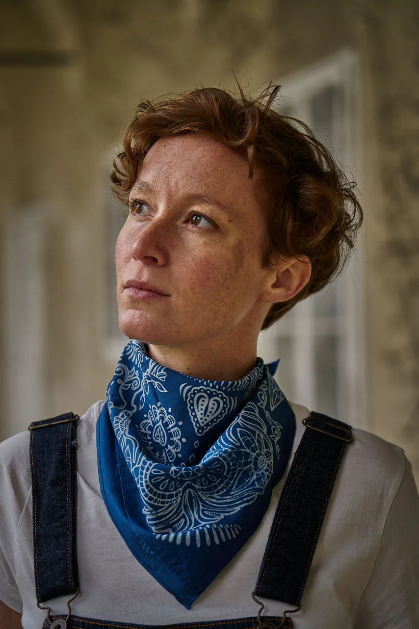 Indigo People Skull Bandana