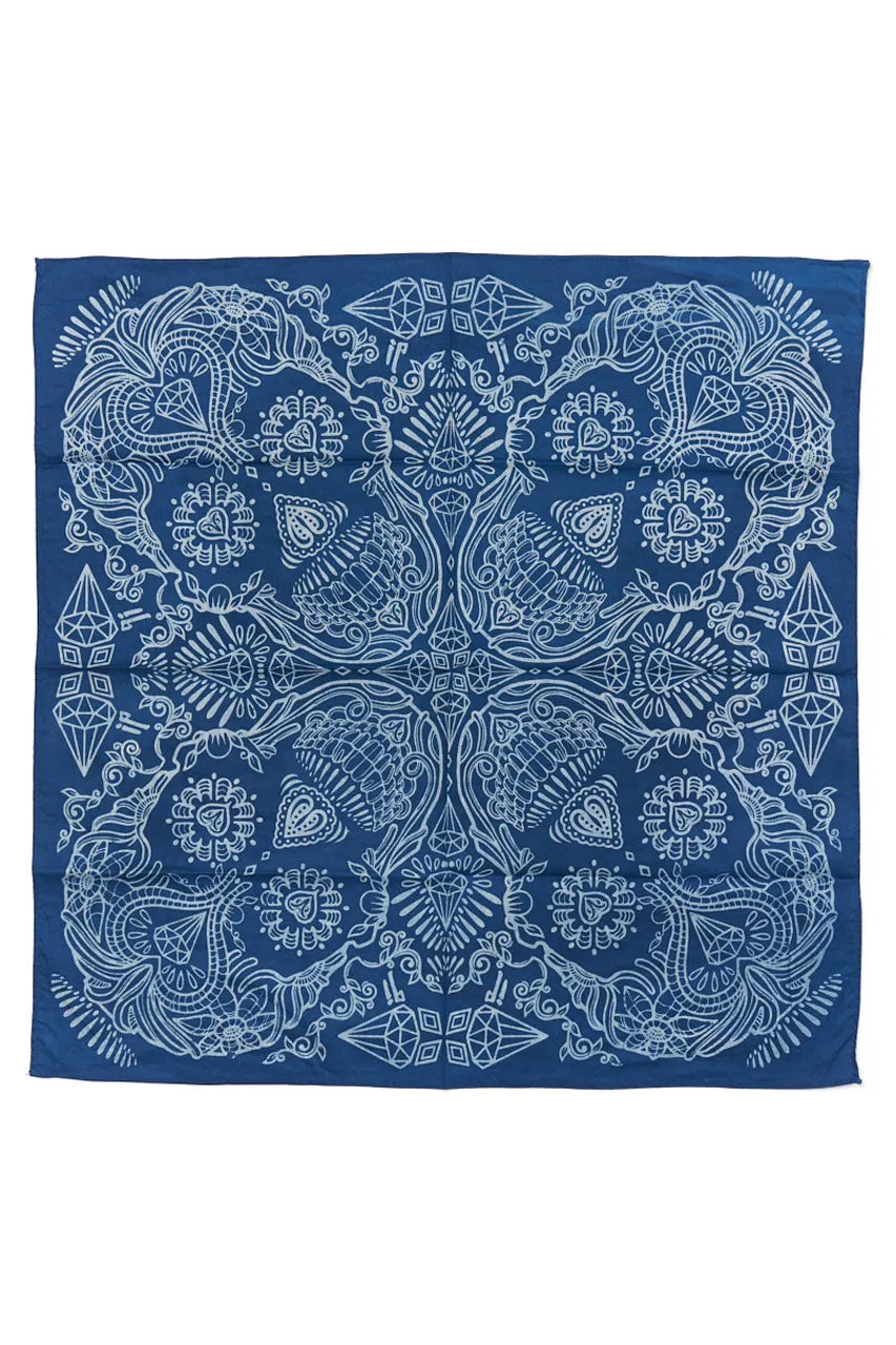 Indigo People Skull Bandana