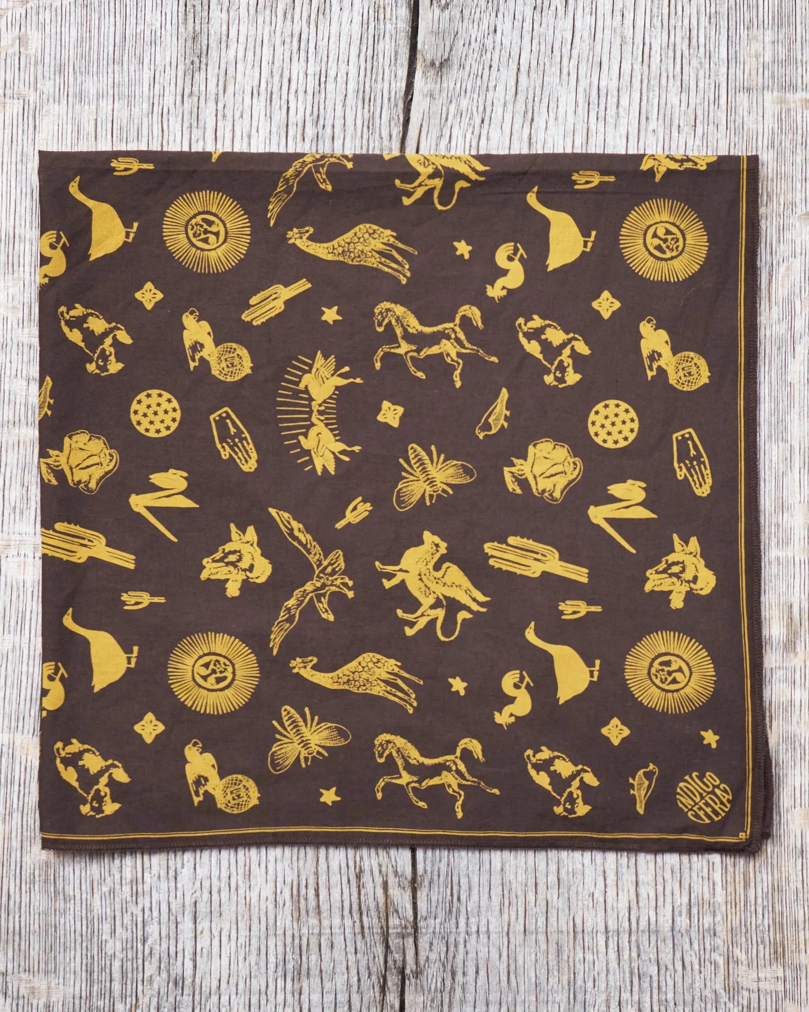 Indigofera Zacco Bandana Brown / Gold