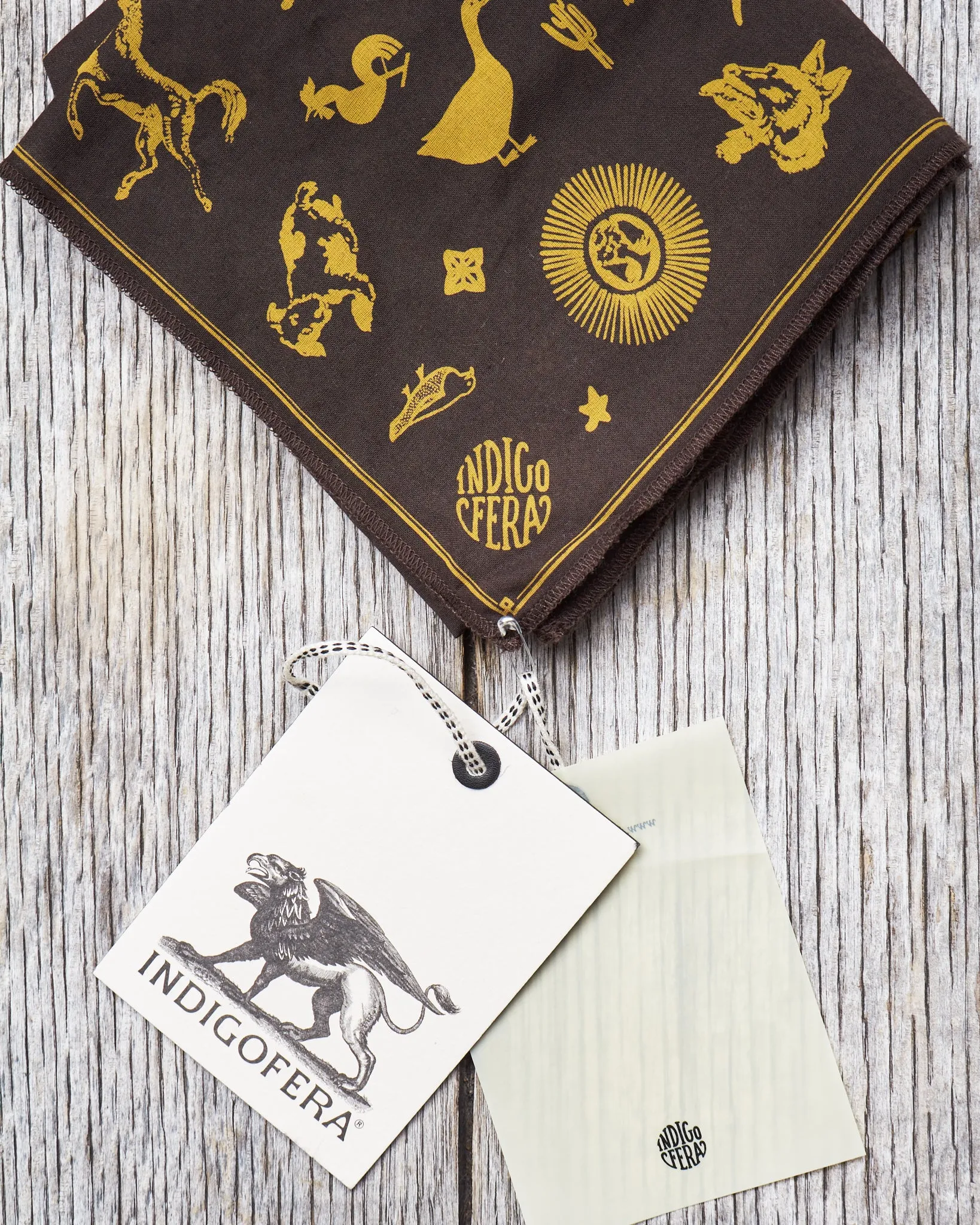 Indigofera Zacco Bandana Brown / Gold
