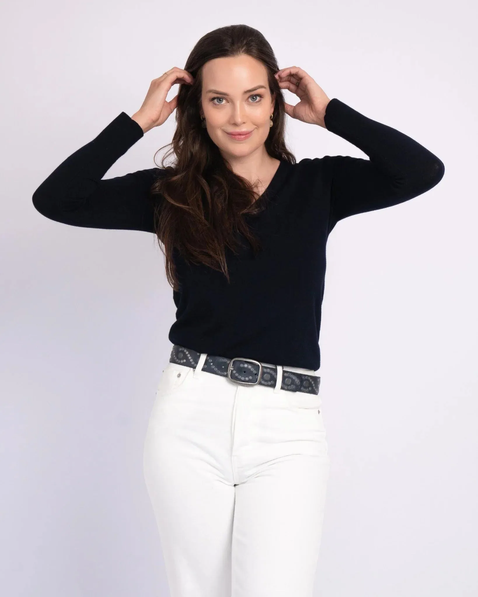 Irena Studded Leather Belt