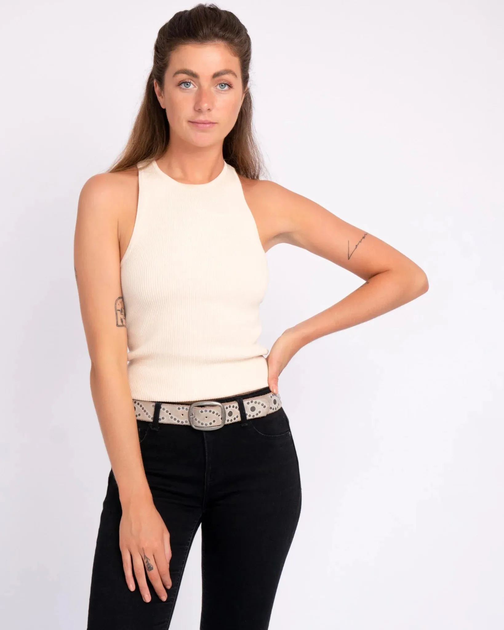 Irena Studded Leather Belt
