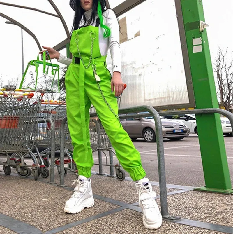 [@izabela_zabielska ] "FLUORESCENT GREEN STRAP" PANTS N081307