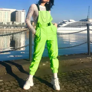 [@izabela_zabielska ] "FLUORESCENT GREEN STRAP" PANTS N081307