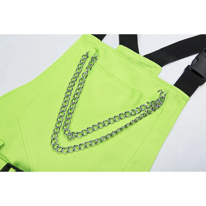 [@izabela_zabielska ] "FLUORESCENT GREEN STRAP" PANTS N081307