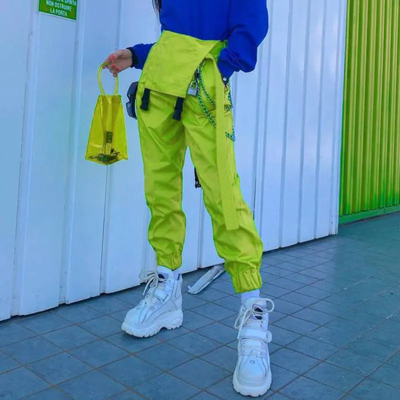 [@izabela_zabielska ] "FLUORESCENT GREEN STRAP" PANTS N081307