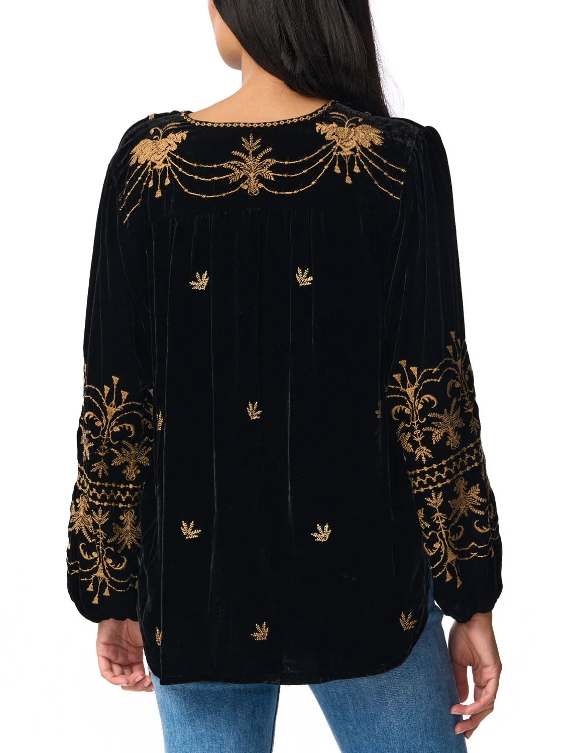 Johnny Was Palmira Curved Hem Prairie Blouse J10323-8