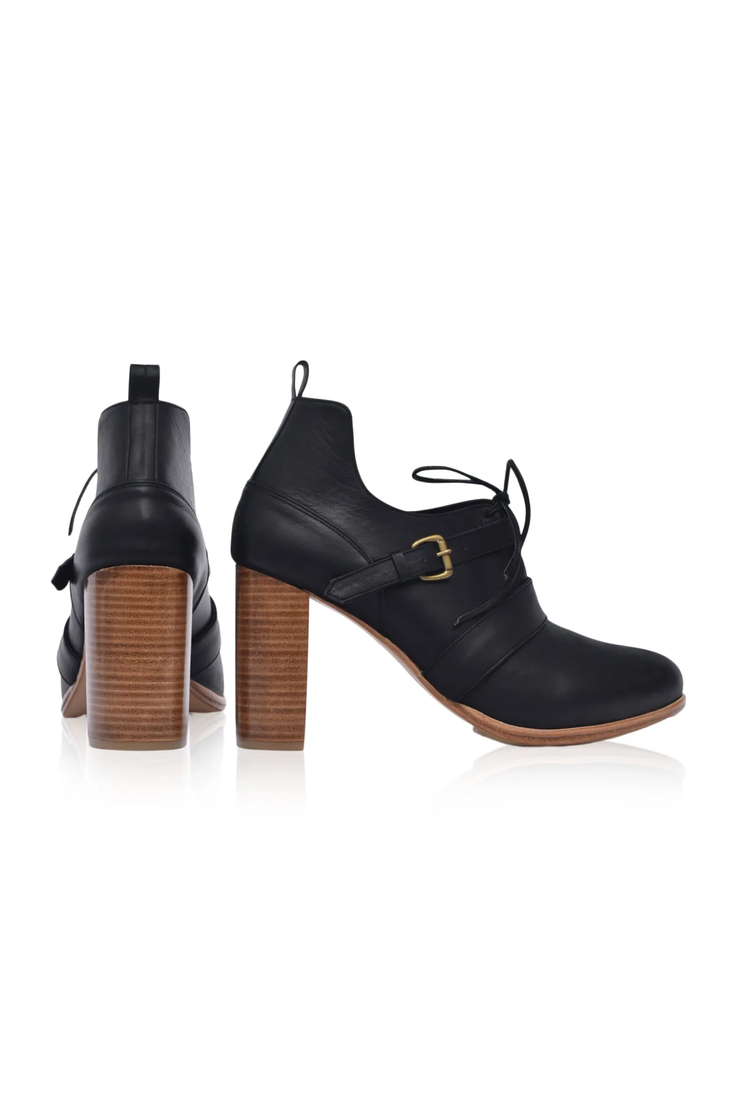 Josephine Lace up Leather Heels (Sz. 5)