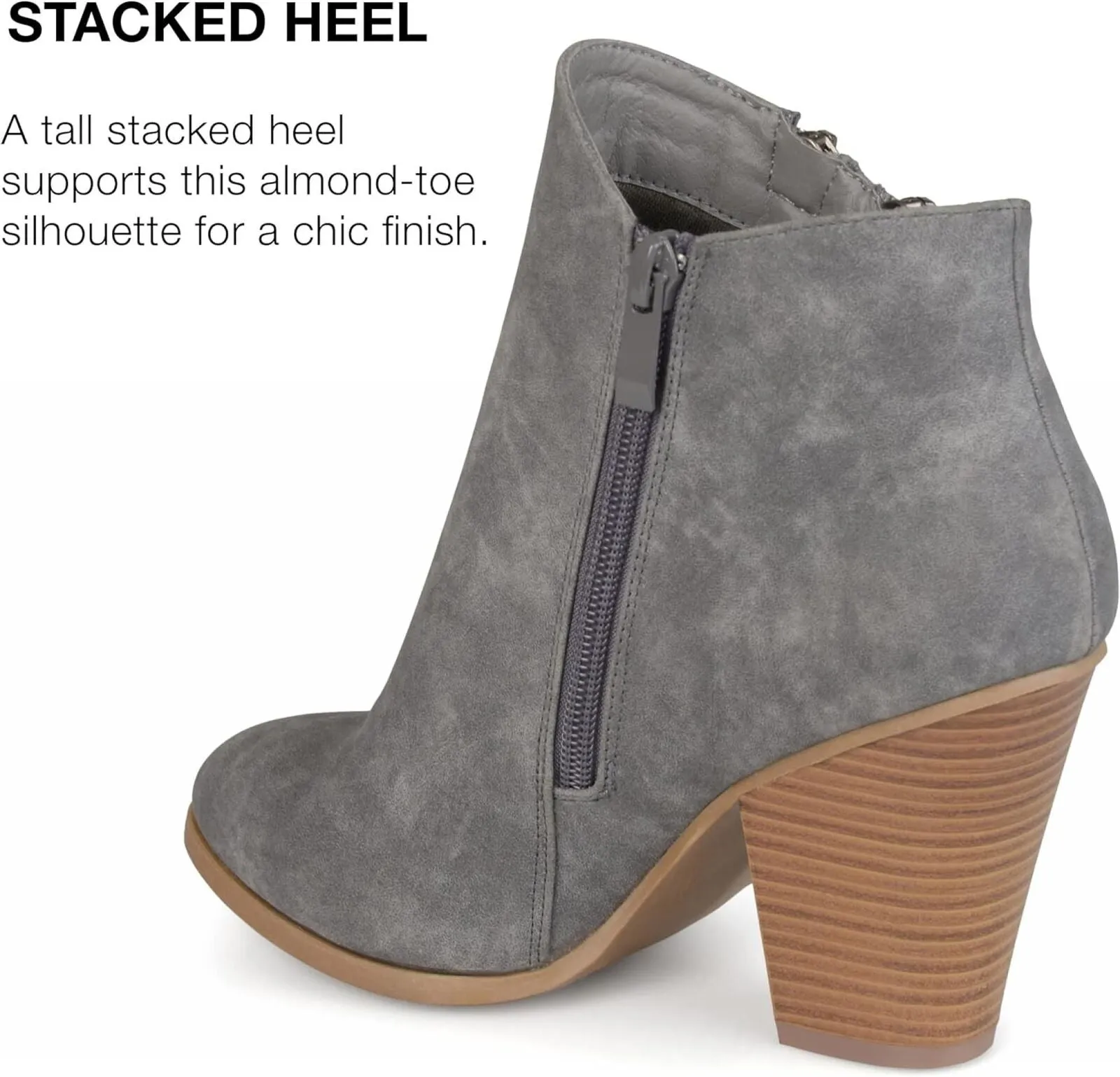 Journee Collection Women's Tru Comfort Foam Vally Bootie Ankle Boot Gray 7.5M