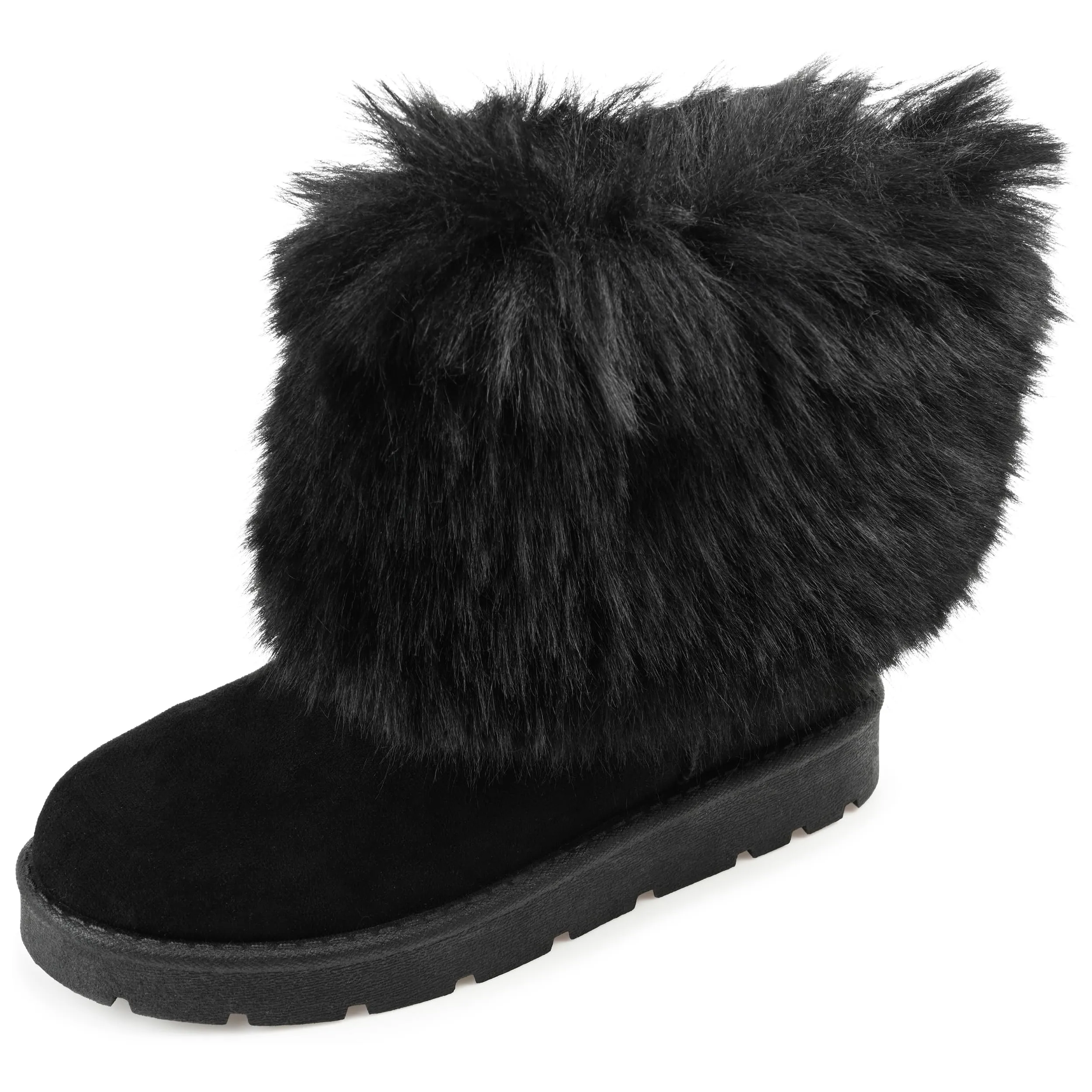 Journee Womens Shanay Round Toe Pull On Winter Cold Weather Booties Black