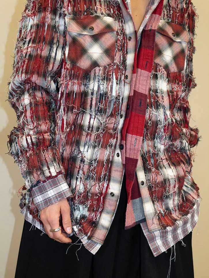 JRAT 3B Long Sleeve Button Up (Red Plaid, Red Buffalo Check, Red Plaid)