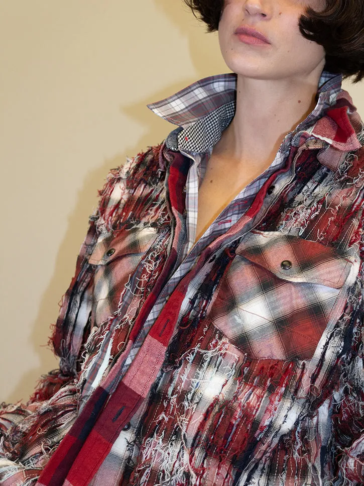 JRAT 3B Long Sleeve Button Up (Red Plaid, Red Buffalo Check, Red Plaid)