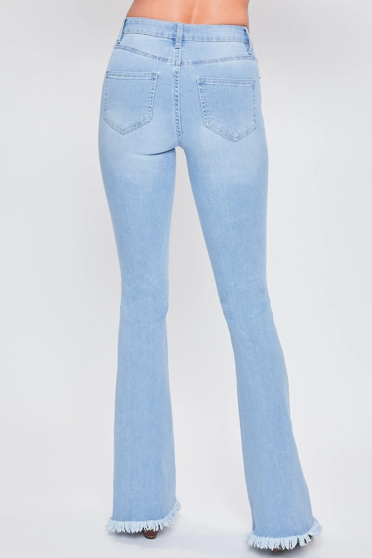 Junior 1-Button High-Rise Fray Hem Flare-Long Inseam, Pacl of 12