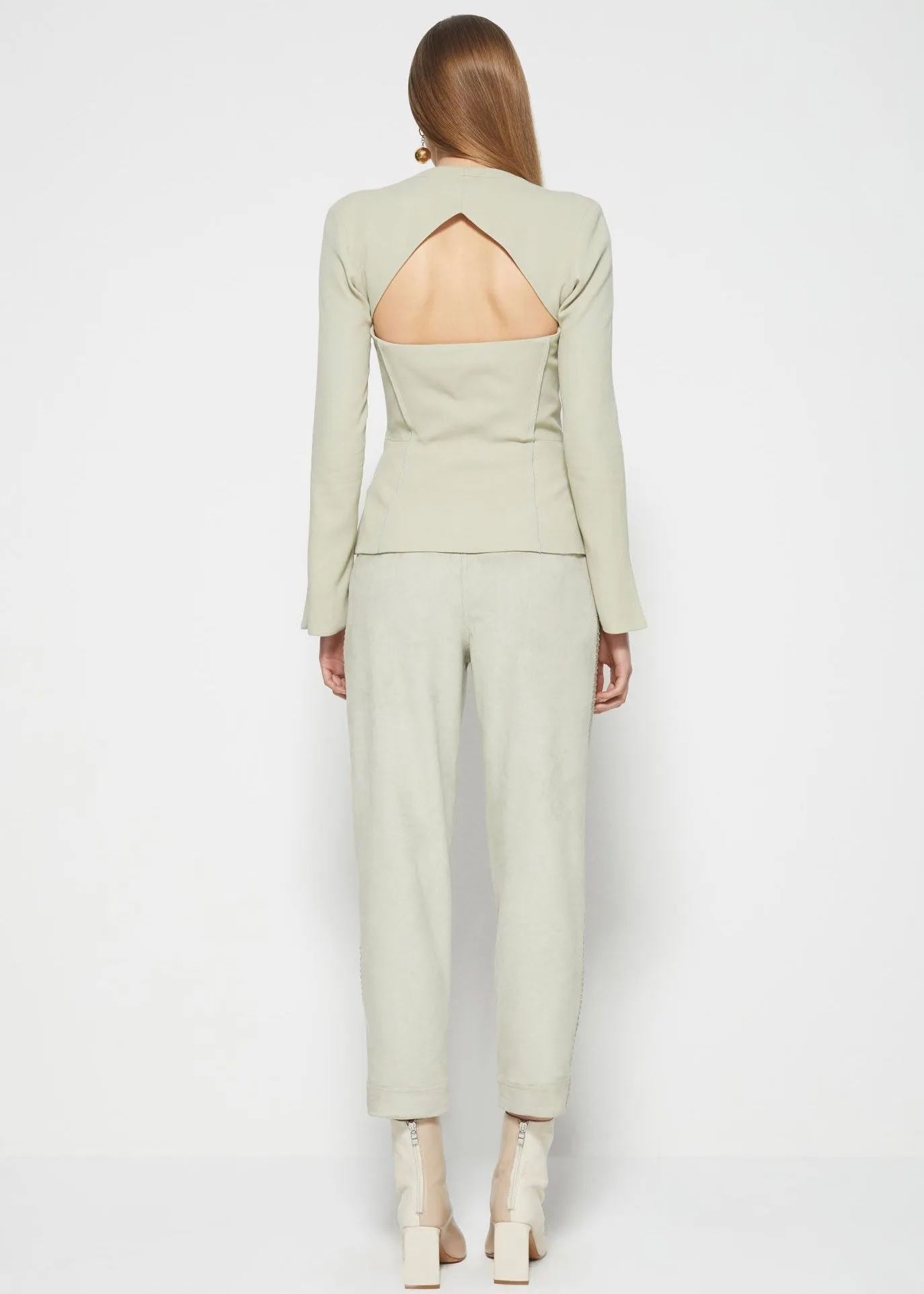 Kennedy Ruched Front Halter Top (Thyme)
