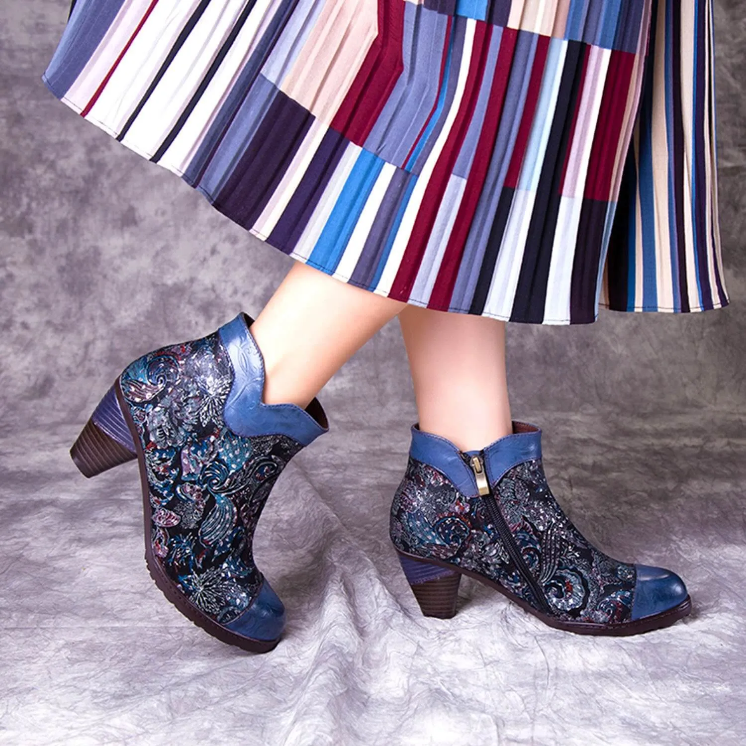 Kimora Vintage Genuine Leather Ankle Boots