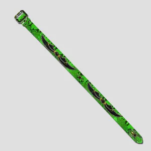 KING COBRA STUDDED LEATHER INLAY BELT WITH REFLECTOR