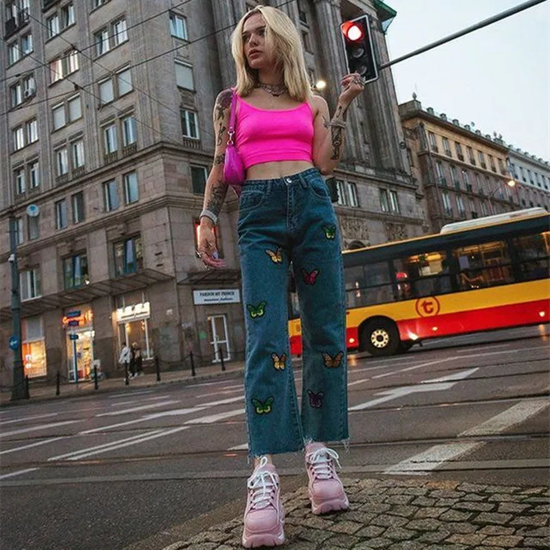 [@klaudiabieszcz] "COLOR BUTTERFLY" JEANS N090209
