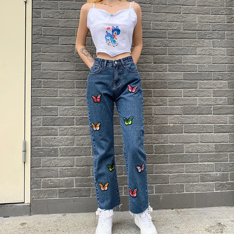 [@klaudiabieszcz] "COLOR BUTTERFLY" JEANS N090209