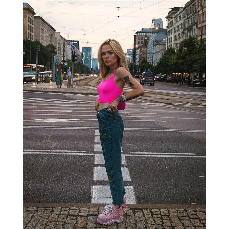 [@klaudiabieszcz] "COLOR BUTTERFLY" JEANS N090209