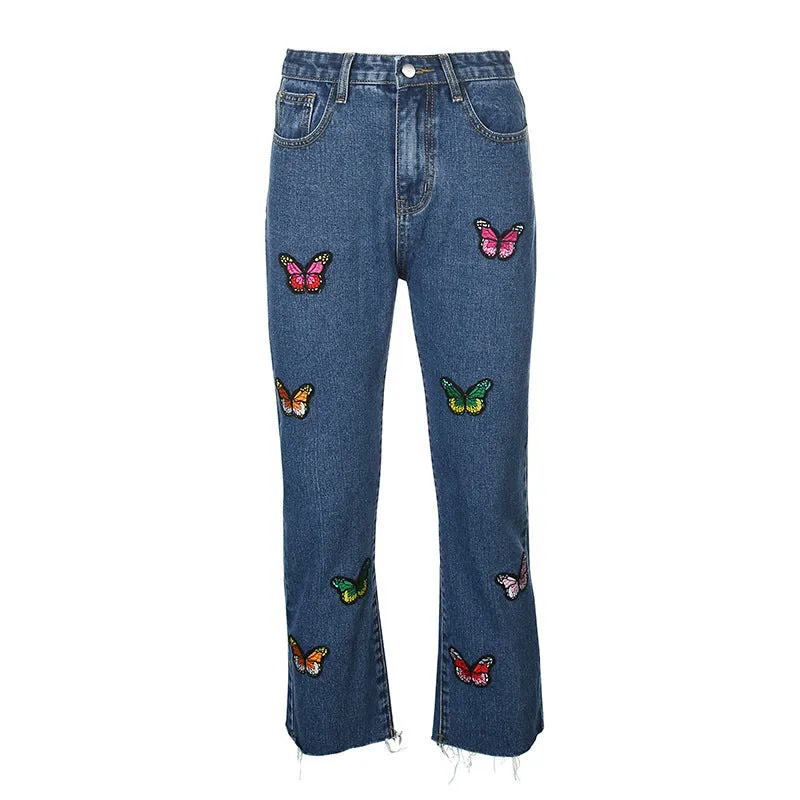 [@klaudiabieszcz] "COLOR BUTTERFLY" JEANS N090209