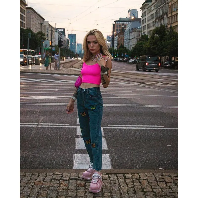 [@klaudiabieszcz] "COLOR BUTTERFLY" JEANS N090209