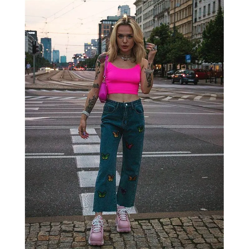 [@klaudiabieszcz] "COLOR BUTTERFLY" JEANS N090209