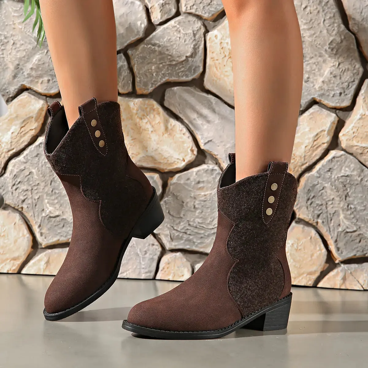 'Kora' Suede Block Heel Boots